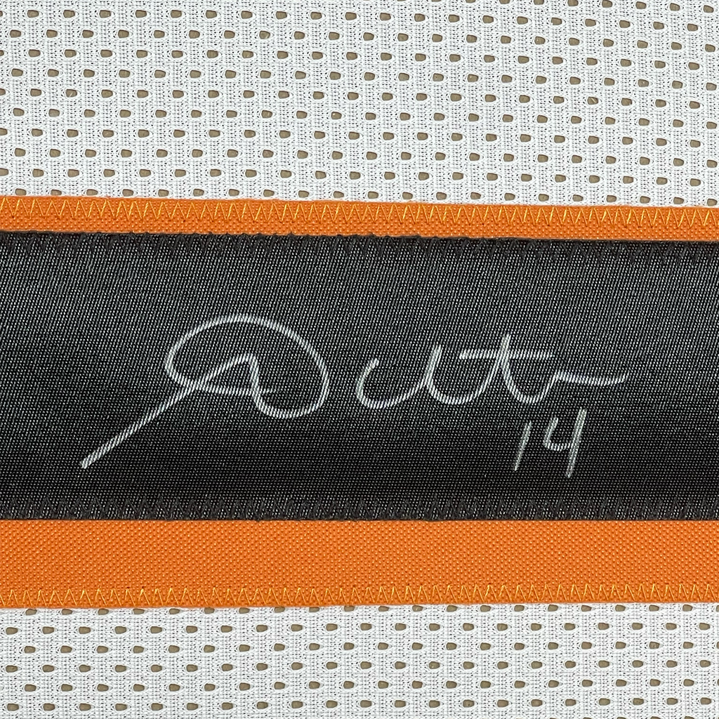 Framed Autographed/Signed Andy Dalton 35x39 Cincinnati White Football Jersey JSA COA