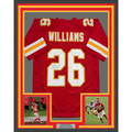 Framed Autographed/Signed Damien Williams 35x39 Kansas City Red Football Jersey JSA COA
