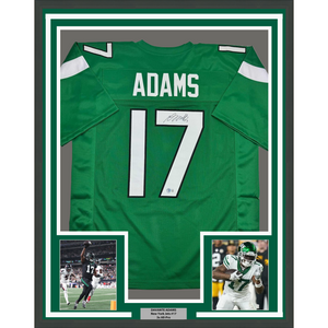 Framed Autographed/Signed Davante Adams 35x39 New York Green Football Jersey Beckett BAS COA