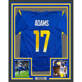 Framed Autographed/Signed Davante Adams 35x39 Los Angeles LA Blue Football Jersey Beckett BAS COA