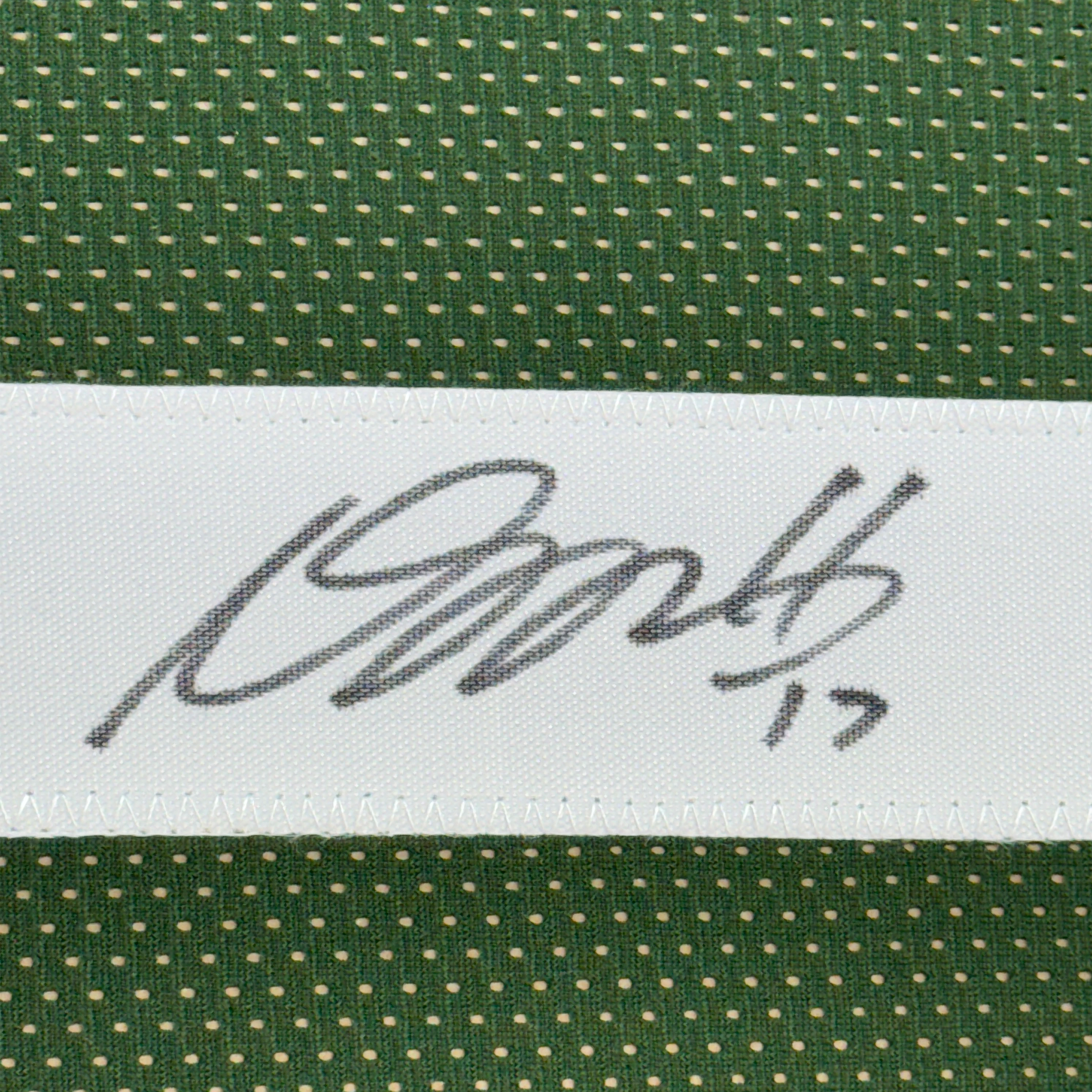 Framed Autographed/Signed Davante Adams 35x39 Green Bay Green Football Jersey JSA COA