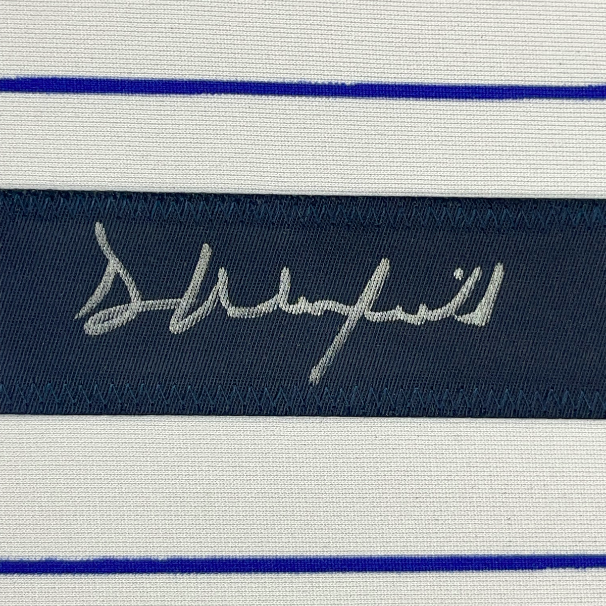 Framed Autographed/Signed Dave Winfield 35x39 New York Pinstripe Baseball Jersey JSA COA
