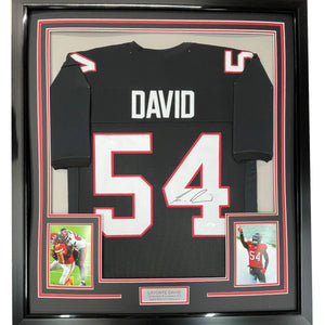 Framed Autographed/Signed Lavonte David 35x39 Tampa Bay Black Football Jersey JSA COA