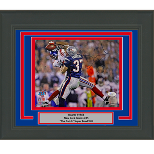 Framed Autographed/Signed David Tyree The Catch Super Bowl XLII New York Giants 8x10 Football Photo JSA COA