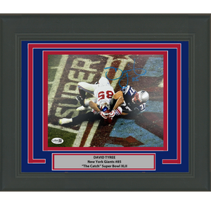 Framed Autographed/Signed David Tyree The Catch Super Bowl XLII New York Giants 16x20 Football Photo JSA COA