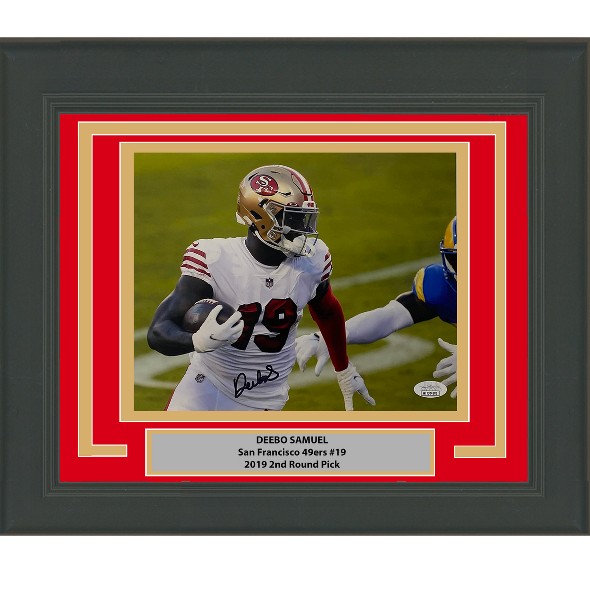 Framed Autographed/Signed Deebo Samuel San Francisco 49ers 8x10 Football Photo JSA COA #4