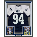 Framed Autographed/Signed Demarcus Ware 35x39 Dallas Thanksgiving Day Football Jersey Beckett BAS COA