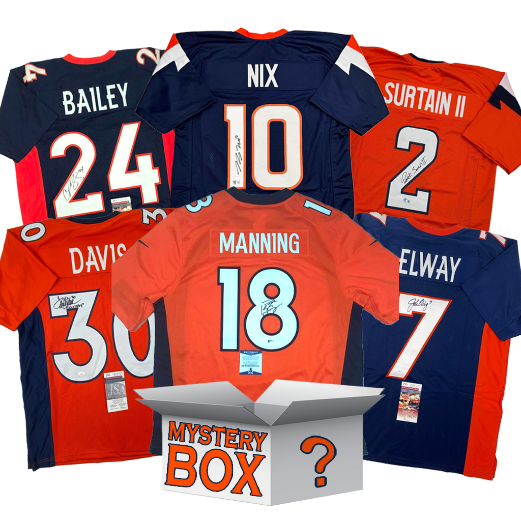 Autographed/Signed Denver Football Jersey Mystery Box with PSA JSA or Beckett COA