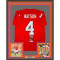 Framed Autographed/Signed Deshaun Watson 35x39 Clemson Orange College Football Jersey JSA COA