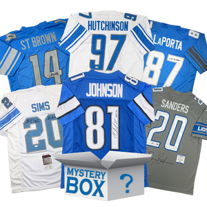 Autographed/Signed Detroit Football Jersey Mystery Box with PSA JSA or Beckett COA