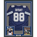 Framed Autographed/Signed Dez Bryant 35x39 Dallas Blue Football Jersey Beckett BAS COA