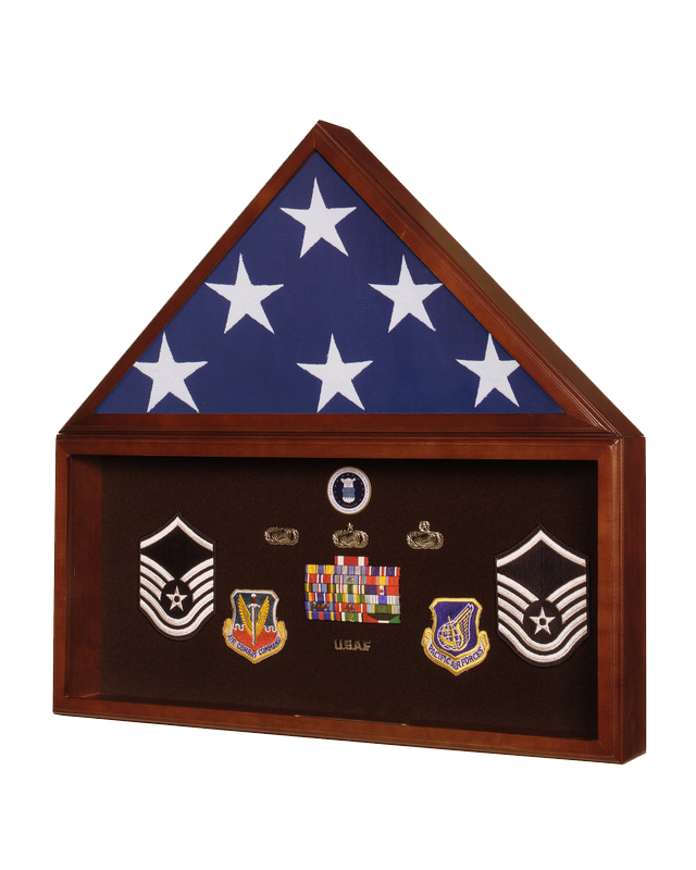 Large Military Shadow Box Frame Memorial Burial Funeral Flag Display Case
