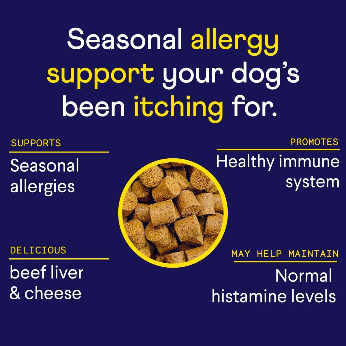 Dog Allergy Chews Itch Relief Immune Skin Support Probiotics Omega 90 Ct