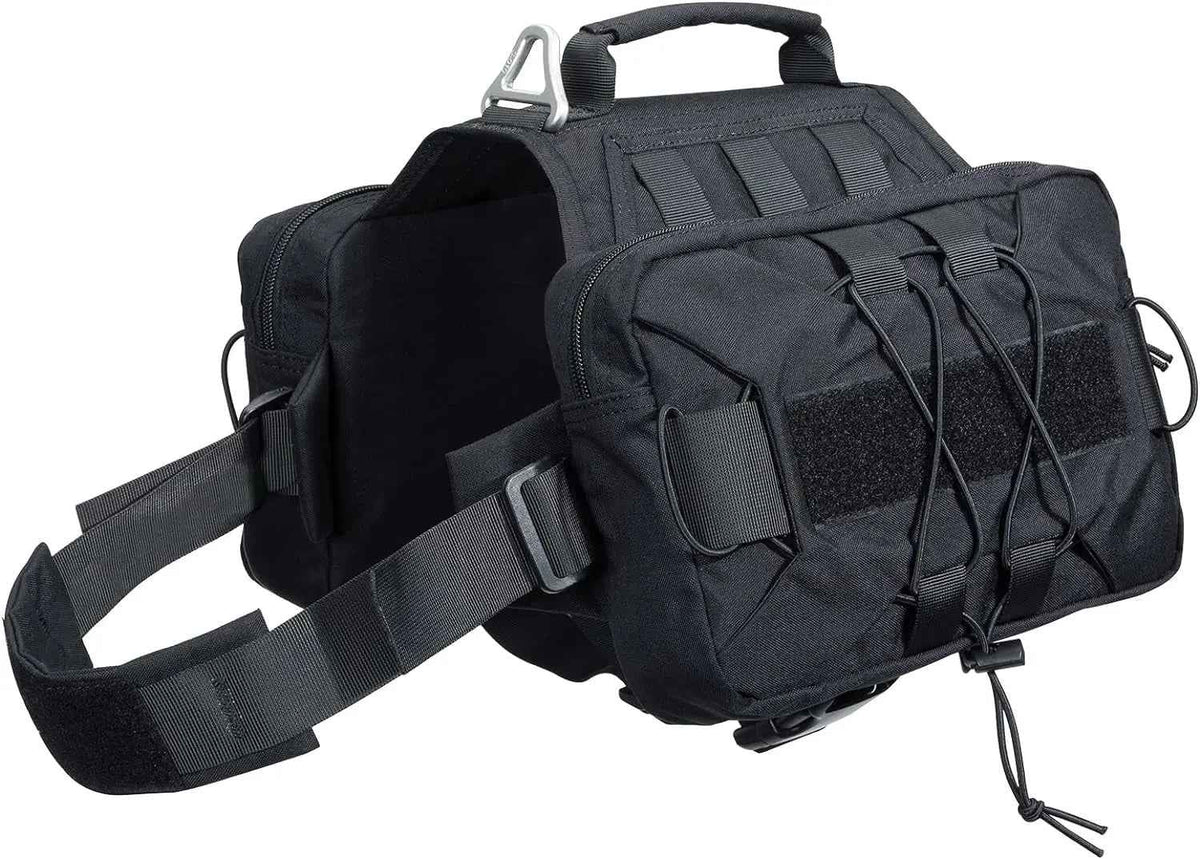 Tactical Dog Backpack Saddle Bag 900D Nylon for Hiking