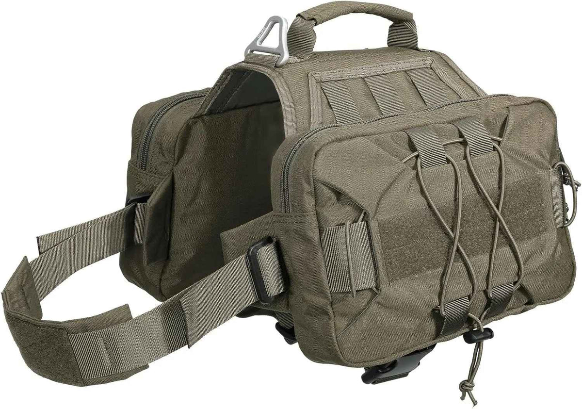 Dog Backpack Tactical Saddle Bag 900D Nylon Hiking Camping Pack Large Dogs