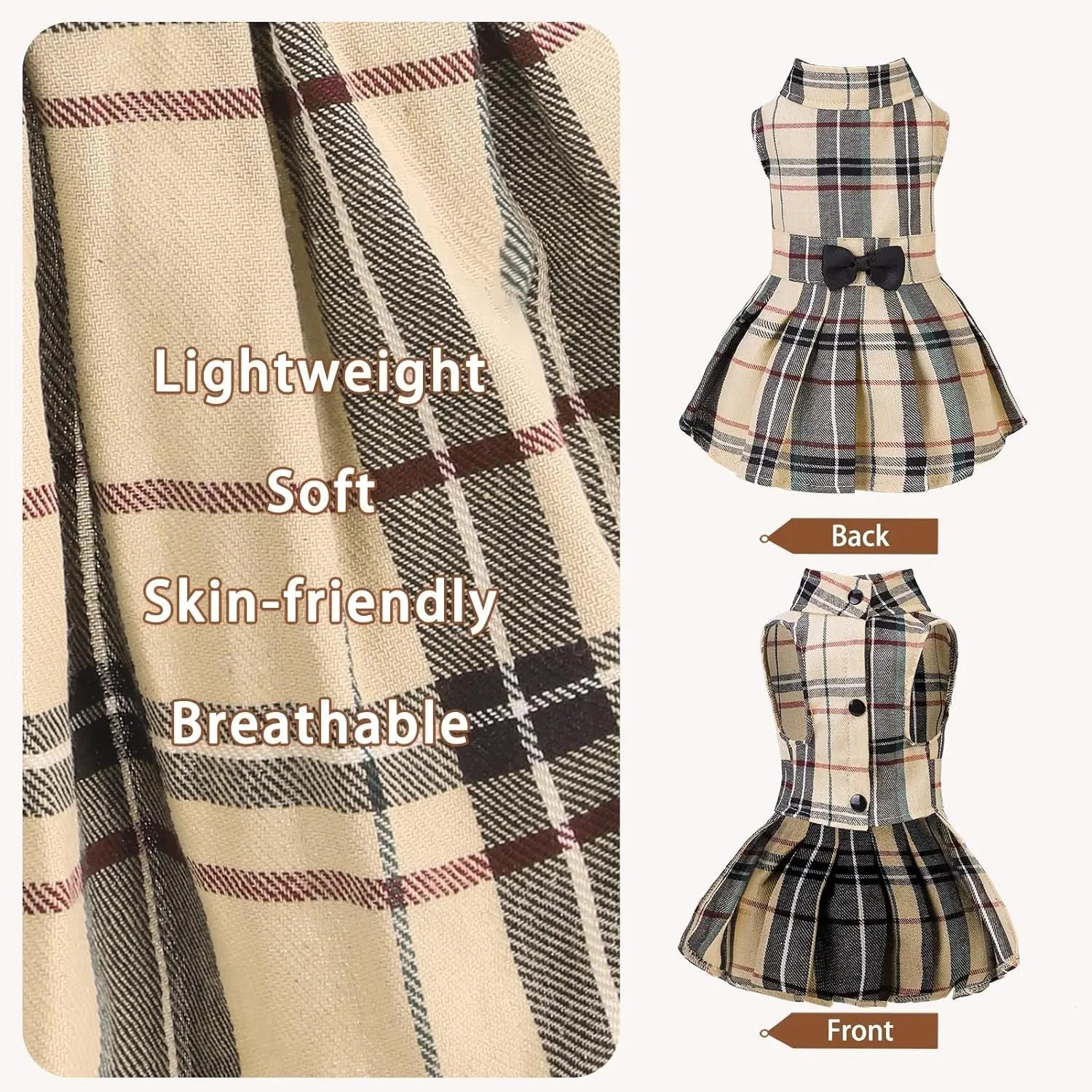 Dog Dress Cute Small Dog Outfit Cotton Puppy Clothes Breathable All Colors