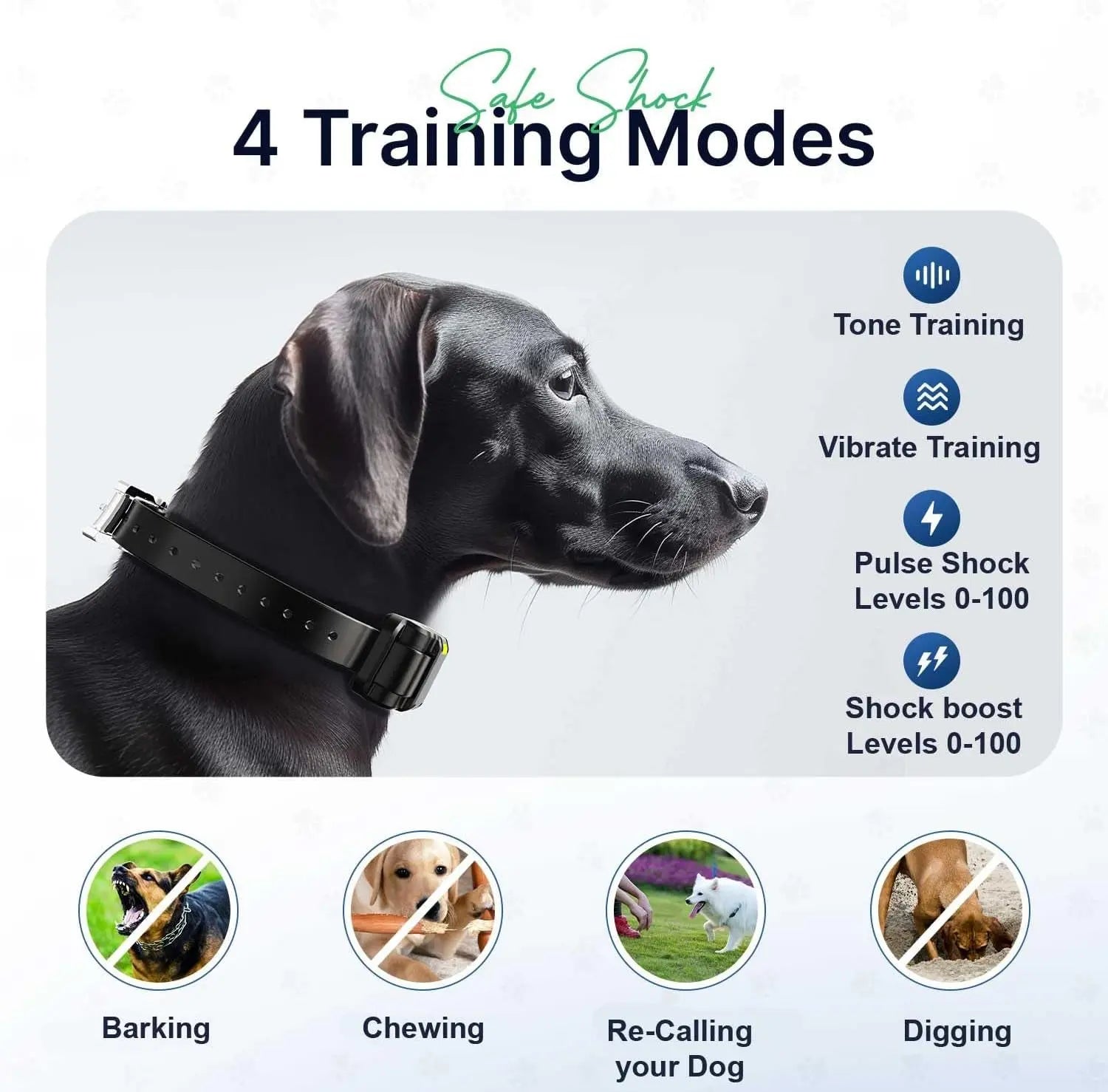 Waterproof Rechargeable Dog Training Collar – 1-Mile Range, 2-Dog System