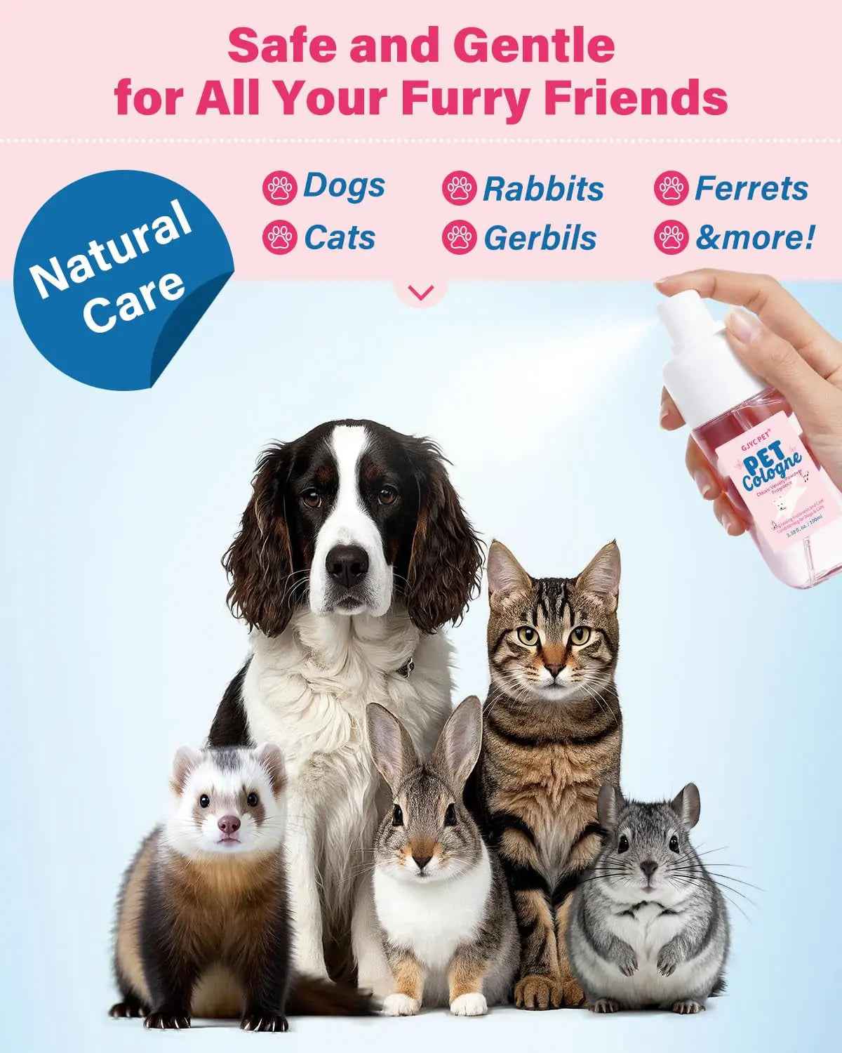 Dog & Cat Cologne Spray Powder Scent Odor Control 3.38oz