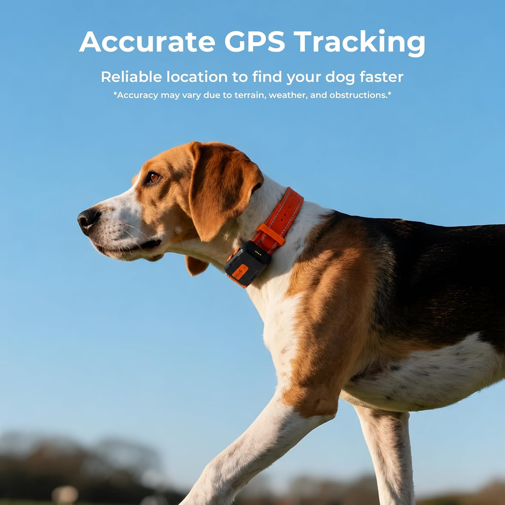 Dog GPS Tracker No Subscription, 3-Mile Range, Virtual Fence & IP67