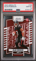 Graded 2023 Panini Absolute Bijan Robinson #106 Rookie RC Football Card PSA 10 Gem Mint