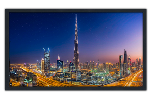 Professionally Framed Dubai Burj Khalifa Skyline High-Resolution Panoramic Photo 12x22 Wall Art