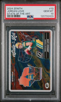 Graded 2024 Panini Zenith Jordan Love #10 State of the Art Football Card PSA 10 Gem Mint
