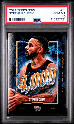 Graded 2024 Topps Now Steph Curry #13 Basketball Card PSA 10 Gem Mint