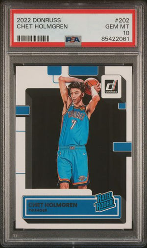 Graded 2022 Panini Donruss Chet Holmgren #202 Rookie RC Basketball Card PSA 10 Gem Mint
