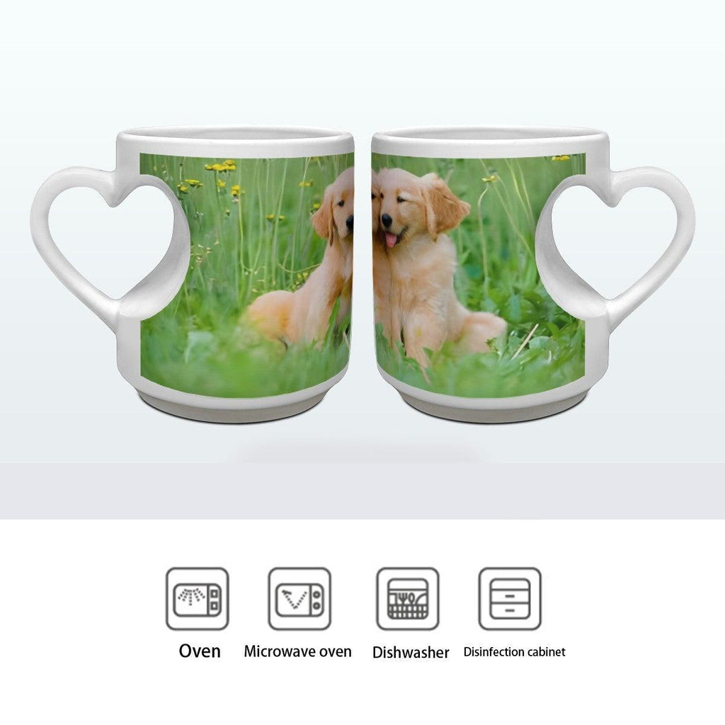 Custom Printed Ceramic Mug with Heart Handle - Upload your Photo