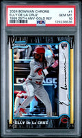 Graded 2024 Bowman Chrome 1999 25th Anniversary Elly De La Cruz #1 /50 Gold Refractor Rookie RC Baseball Card PSA 10 Gem Mint