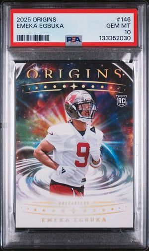 Graded 2025 Panini Origins Emeka Egbuka #146 Rookie RC Football Card PSA 10 Gem Mint