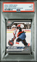 Graded 2024 Topps Now Alex Ovechkin #4 The GR8 Chase Sticker Hockey Card PSA 9 Mint