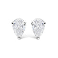 14K White Gold 1.00 Cttw Lab Grown Pear Shaped Solitaire Diamond Stud Earrings