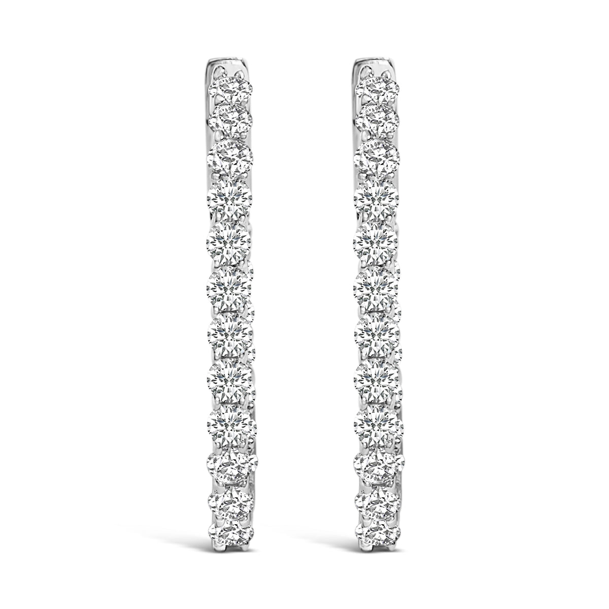 14K White Gold 1.0 Cttw Oval Lab Grown Diamond Hoop Earrings