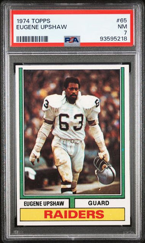 Graded 1974 Topps Eugene Gene Upshaw #65 Football Card PSA 7 NM