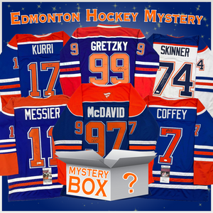 Autographed/Signed Edmonton Hockey Jersey Mystery Box with PSA JSA or Beckett COA