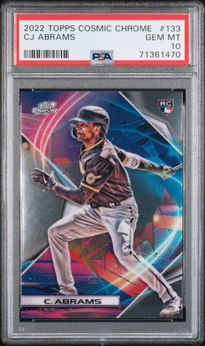 Graded 2022 Topps Cosmic Chrome CJ Abrams #133 Rookie RC Baseball Card PSA 10 Gem Mint