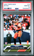 Graded 2024 Topps Now Bo Nix #12 1st Career 4TD, 300 Yard Passing Game Rookie RC Football Card PSA 10 Gem Mint