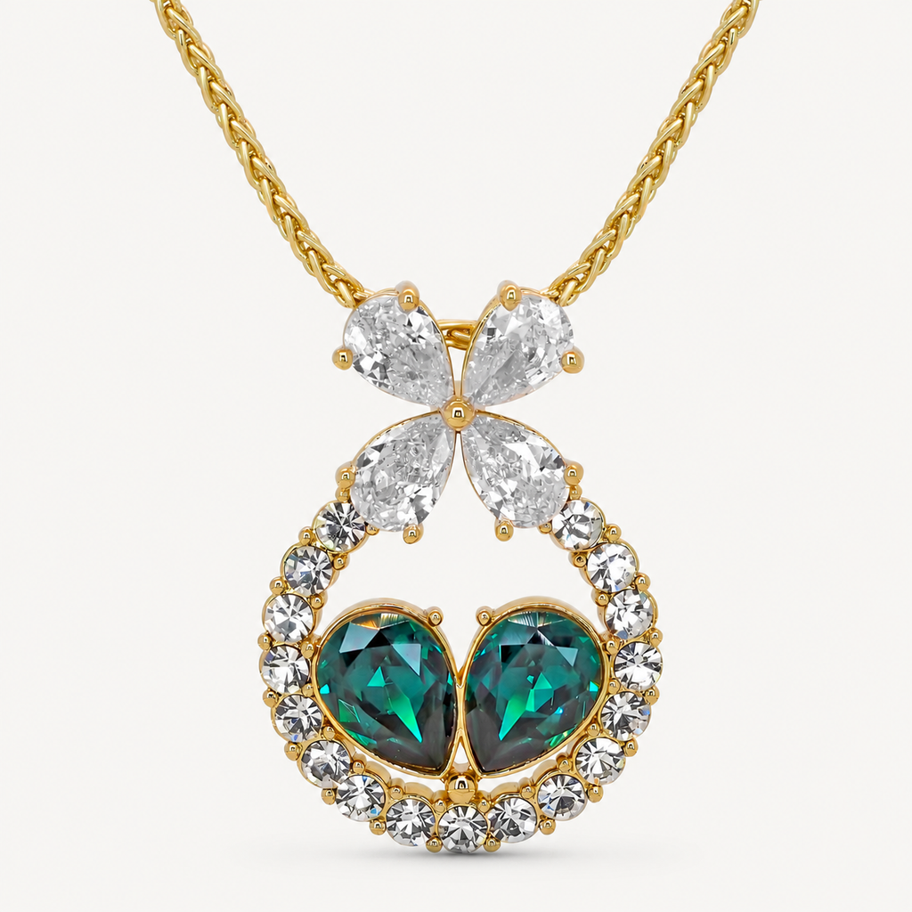 Emerald Heart Pendant Necklace