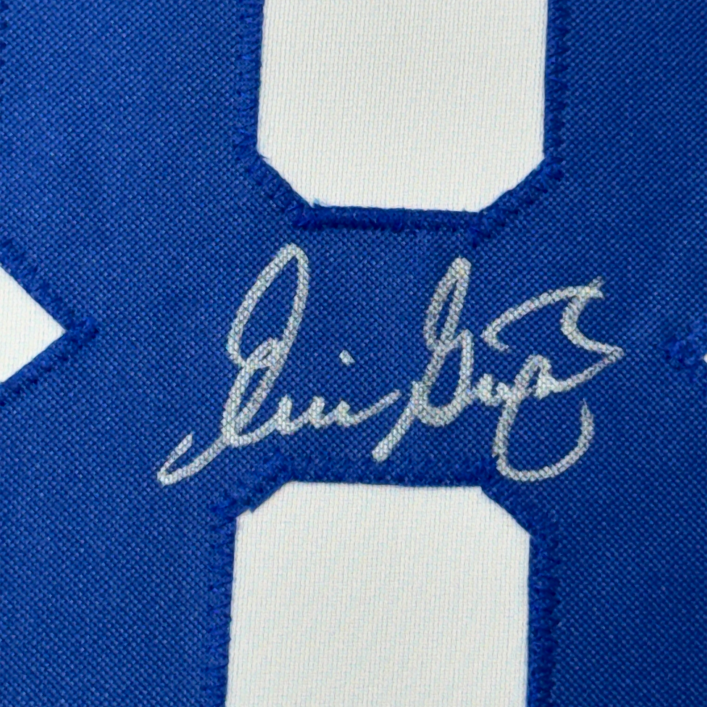 Framed Autographed/Signed Eric Gagne 35x39 Los Angeles LA White Baseball Jersey JSA COA