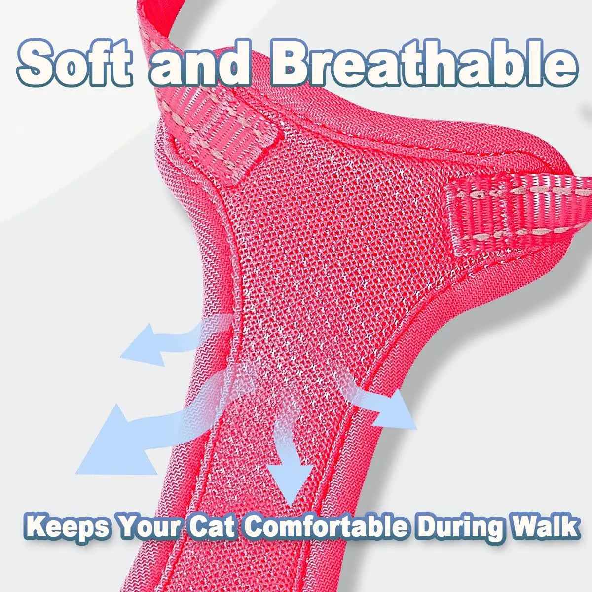 Escape Proof Cat Harness Leash Reflective Adjustable Vest Soft Breathable