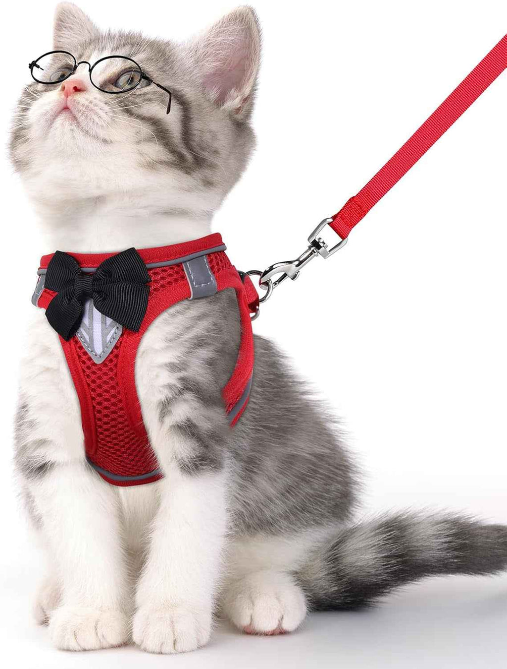 Escape Proof Cat Harness Leash Set Reflective Breathable Adjustable