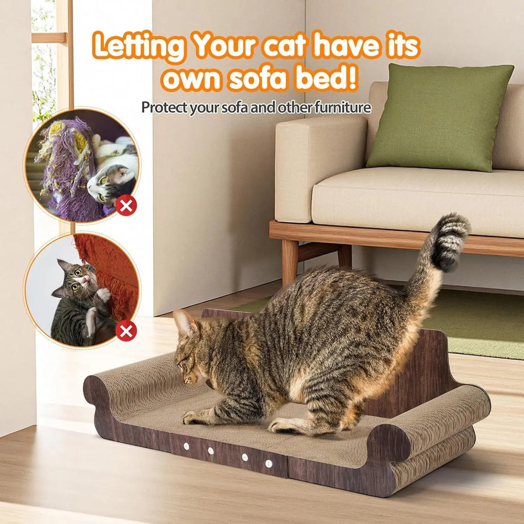Cardboard Cat Scratcher Bed & Lounger – 32" Cat Couch