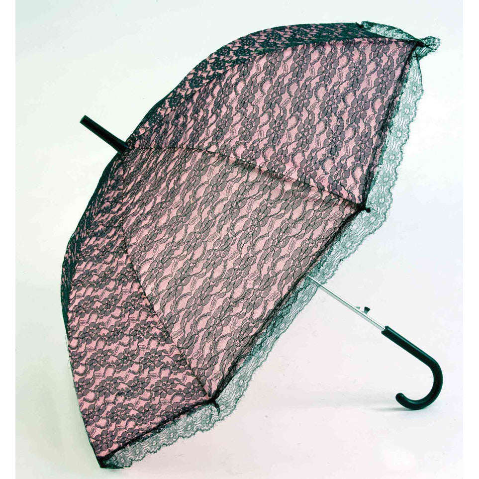 Lace Parasol Umbrella - Pink/Black