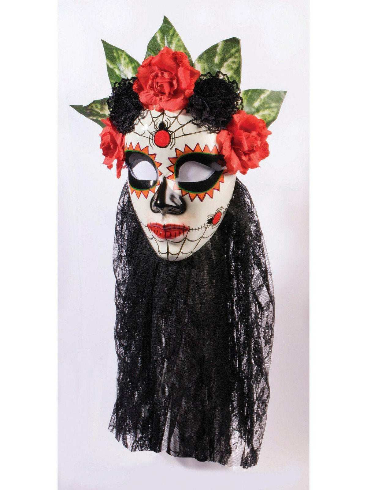 Day of the Dead Senora Costume Mask - Black Lace