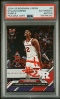 Graded 2024 Topps Bowman U Now Dylan Harper #Purple /25 Rookie RC Basketball Card PSA 9 Auto Grade Mint