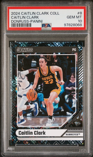 Graded 2024 Panini Caitlin Clark Collection Caitlin Clark #8 Donruss Panini Rookie RC Basketball Card PSA 10 Gem Mint