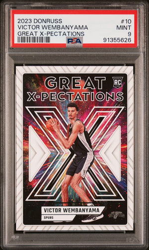 Graded 2023 Panini Donruss Victor Wembanyama #10 Great Xpectations Rookie RC Basketball Card PSA 9 Mint