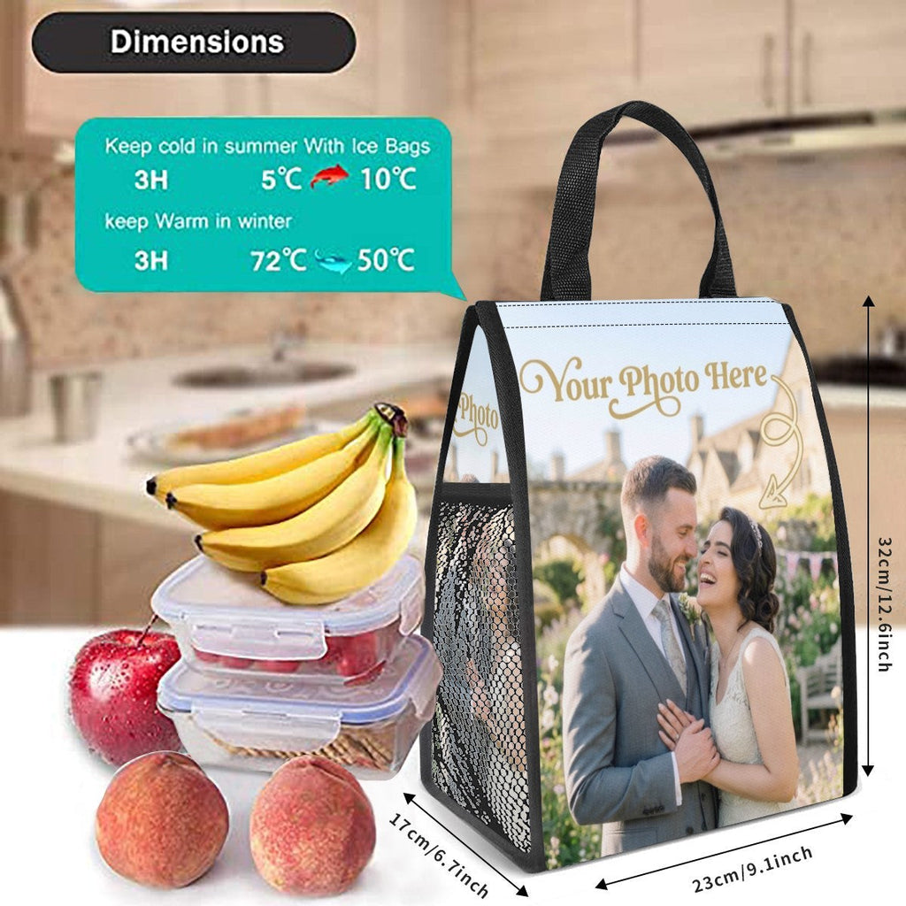 Personalized Photo Lunch Bag – Custom Insulated Tote - Upload your Photo