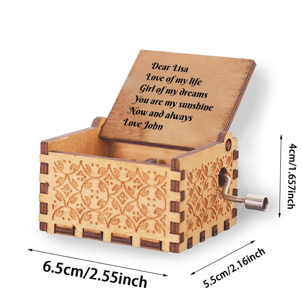 Personalized Engraved Wooden Music Box | You Are My Sunshine